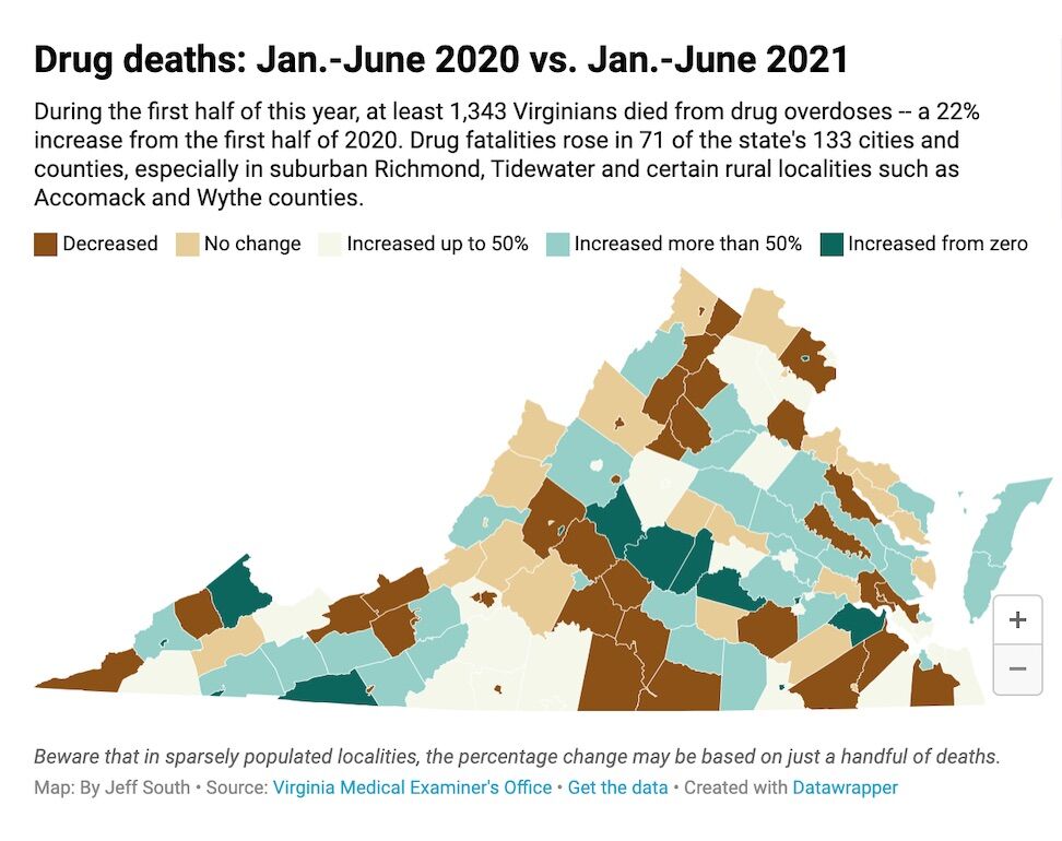 drug deaths 2020 to 2021